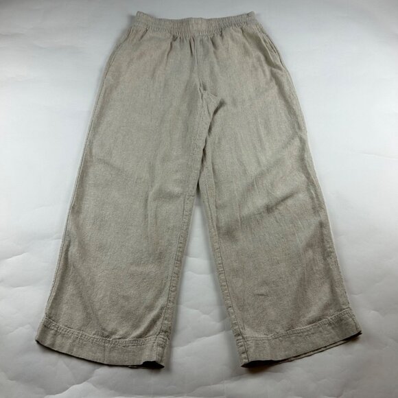 Old Navy Pants - Old Navy Flax Linen Blend High Rise Wide Leg Pant S